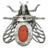 Broche abeille avec jaspe rouge
