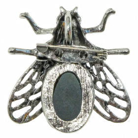 Broche abeille avec agate noire