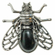 Broche abeille avec agate noire
