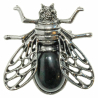Broche abeille avec agate noire
