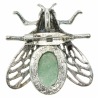 Broche abeille avec aventurine verte