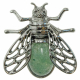 Broche abeille avec aventurine verte