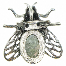 Broche abeille avec unakite