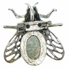 Broche abeille avec unakite