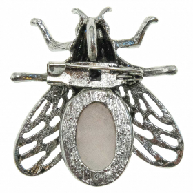 Broche abeille avec quartz rose