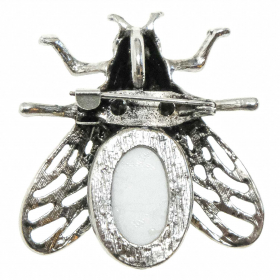 Broche abeille avec howlite