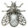 Broche abeille avec howlite