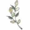 Broche petite branche avec nacre blanche