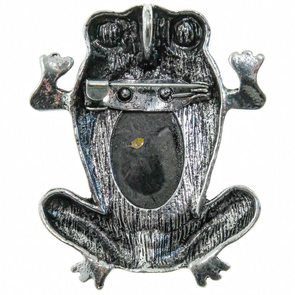 Broche En Argent Sterling 925 Grenouille Nacre - Pendentif Multicolore Fait Main