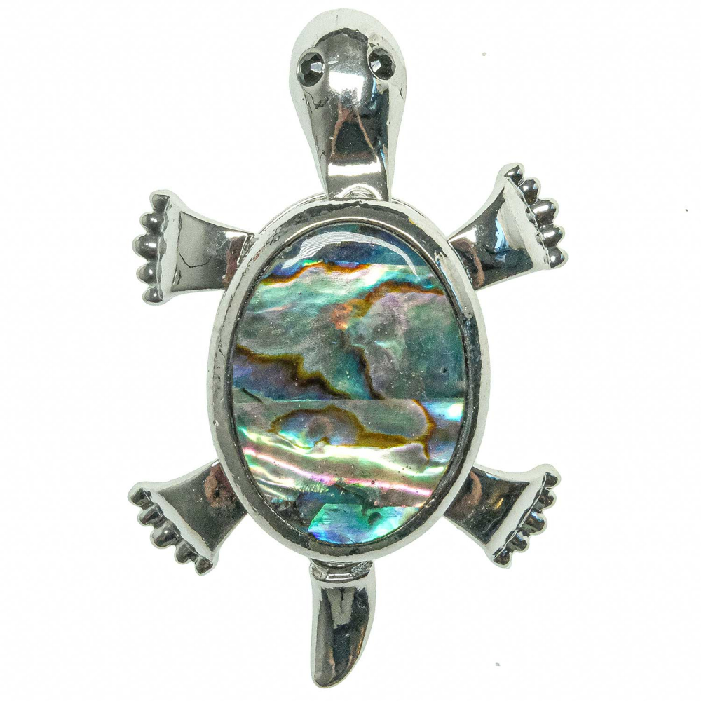 Broche Dame En Robe Avec Nacre Abalone - Naturosphère - Bleu - Neuf Avec Étiquettes