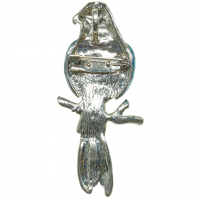 Broche perroquet avec nacre blanche