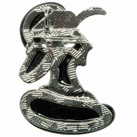 Broche buste dame au chapeau avec nacre abalone et blanche
