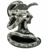 Broche buste dame au chapeau avec nacre abalone et blanche