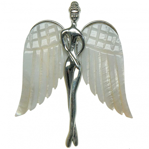 Broche ange avec nacre blanche