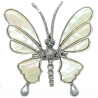 Broche papillon avec nacre blanche