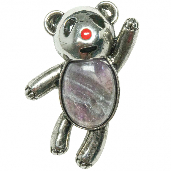 Broche ourson avec améthyste