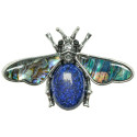 Broche abeille avec lapis-lazuli et nacre abalone
