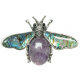 Broche abeille avec améthyste et nacre abalone