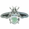 Broche abeille avec aventurine verte et nacre abalone