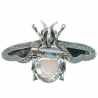 Broche abeille avec quartz rose et nacre abalone