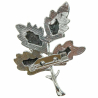 Broche feuille avec nacre abalone