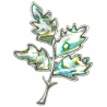 Broche feuille avec nacre abalone