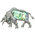 Broche taureau avec nacre abalone