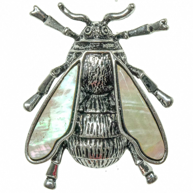 Broche bourdon avec nacre blanche
