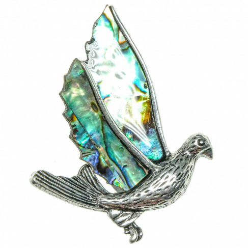 Broche colombe avec nacre abalone
