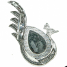 Broche paon avec nacre blanche