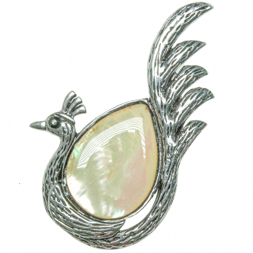 Broche Ancienne PAON En Bakélite - Porte-bonheur Symbolique - Vintage