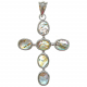 Pendentif croix crucifix avec nacre abalone
