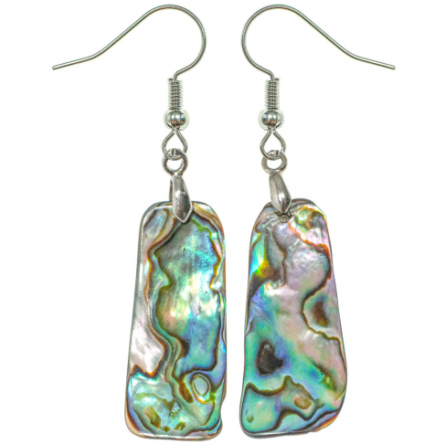 Boucles d'oreilles rectangle arrondi en nacre abalone