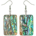 Boucles d'oreilles rectangulaires en nacre abalone