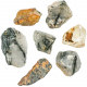 Pierres brutes quartz avec tourmaline noire - 3 à 7 cm - Lot de 4