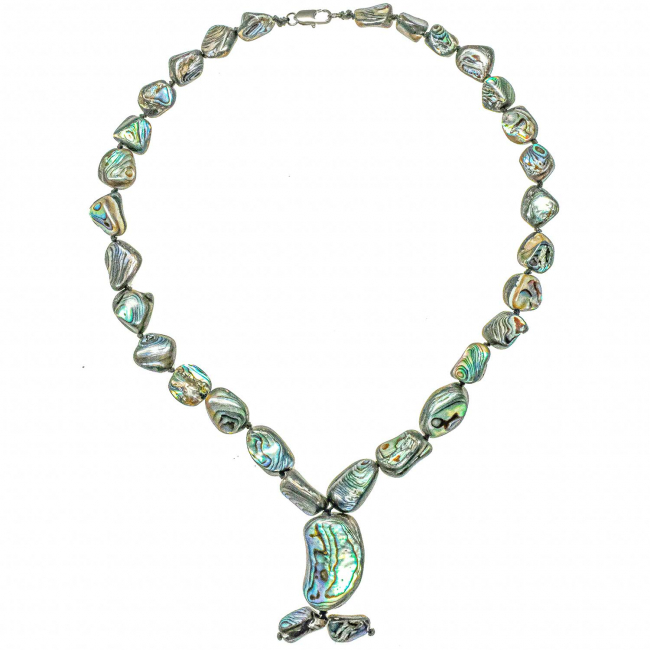 Collier pépites en nacre abalone paua