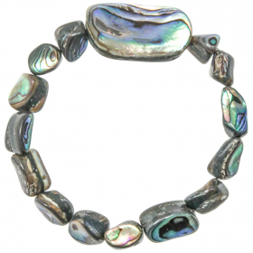 Bracelet pépites en nacre abalone paua
