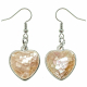 Boucles d'oreilles coeur en nacre rose