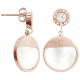 Boucles d'oreilles ronde métal rosé et nacre