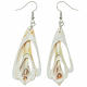 Boucles d'oreilles coeur de coquillage découpé