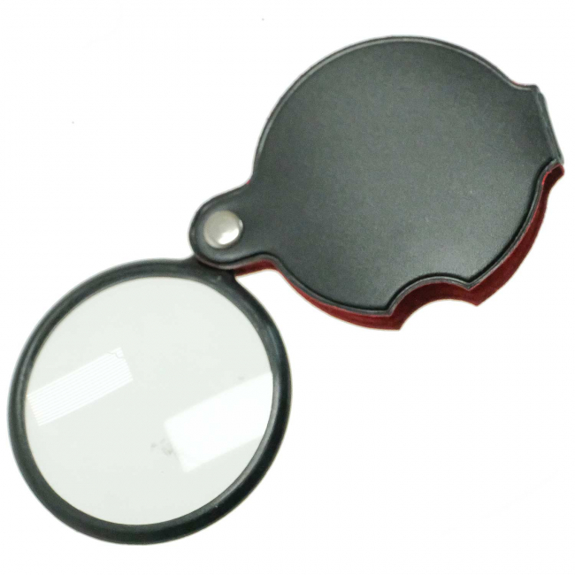 Loupe en verre avec étui en cuir grossissement x6