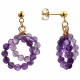Boucles d'oreilles anneaux de perles en améthyste