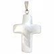 Pendentif croix crucifix en nacre de trocha