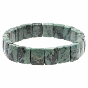 Bracelet perles carrées facettées en onyx verte
