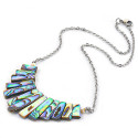 Collier chaîne avec lamelles de nacre abalone paua