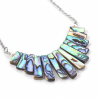 Collier chaîne avec lamelles de nacre abalone paua