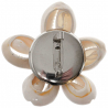 Broche coquillages cauris avec quartz rose