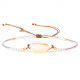 Bracelet fin coulissant avec coquillage cauri et perles de rocailles