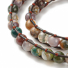 Bracelet wrap 2 tours avec perles de cornaline sur cordon cuir arbre de vie 