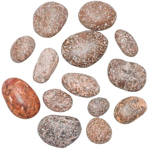 Galets porphyre impérial rouge - 2 à 5 cm - Lot de 4